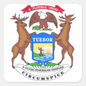 Michigan State Seal Vierkante Sticker (Voorkant)