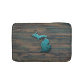 Michigan State Shape Blauwgroen Badmat (Voorkant)
