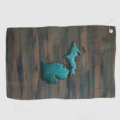 Michigan State Shape Blauwgroen Golfhanddoek (Horizontaal)