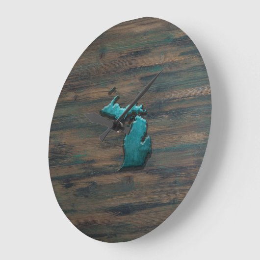 Michigan State Shape Blauwgroen Grote Klok (Hoek)