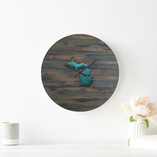 Michigan State Shape Blauwgroen Grote Klok (Huis)