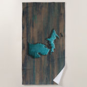 Michigan State Shape Blauwgroen Strandlaken (Voorkant)