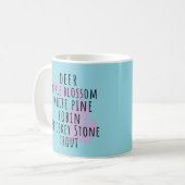 Michigan State Symbols Simple Text Coffee Mug Koffiemok (Voorkant links)