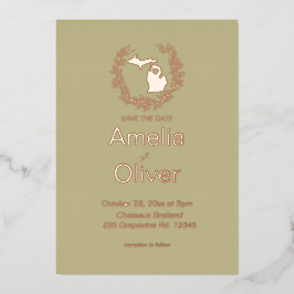 Michigan State Trouwlocatie   Folie Uitnodiging