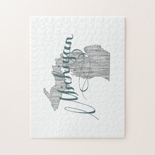 Michigan State Typografie Legpuzzel (Verticaal)