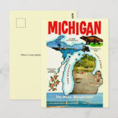 Michigan State Vintage Ansichtkaart Briefkaart (Voorkant / Achterkant)