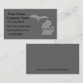Michigan State Visitekaartje gesneden stenen look (Voorkant / Achterkant)