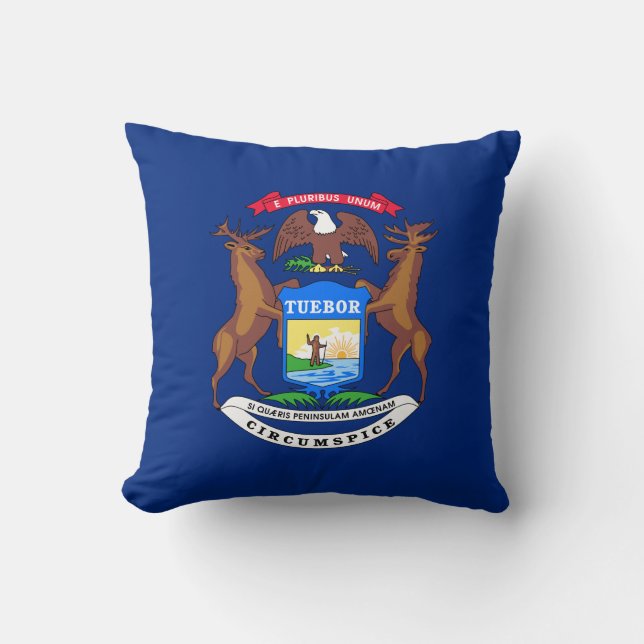 Michigan State Vlag Kussenhoes Kussen (Voorkant)
