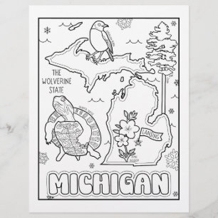 Michigan State Vorm en feiten Kleurplaat Flyer