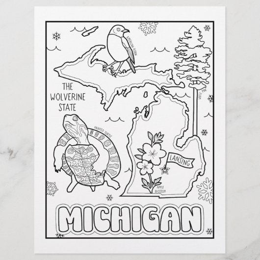 Michigan State Vorm en feiten Kleurplaat Flyer (Voorkant)