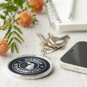 "Michigan Steel" Sleutelhangers (blauw) (Zijkant)