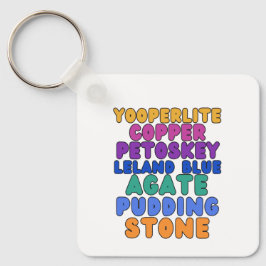 Michigan Steenverzamelaars Rockhound Sleutelhanger