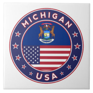 Michigan sticker, telefooncel, tas, klok tegeltje