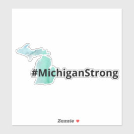 Michigan Strong Michigan Silhouette Waterverf Sticker