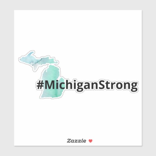 Michigan Strong Michigan Silhouette Waterverf Sticker (Vel)