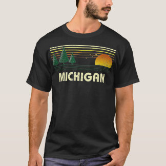 Michigan Sunset State Travel Souvenir T-shirt