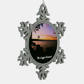 Michigan Sunset Tin Sneeuwvlok Ornament (Links)