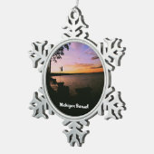 Michigan Sunset Tin Sneeuwvlok Ornament (Rechts)