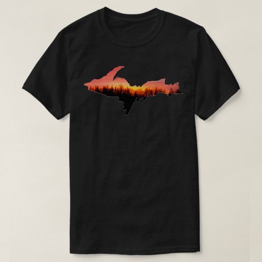 Michigan SUNSET Trees Yoopers 906 T-shirt (Design voorkant)