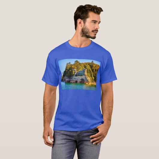 MICHIGAN - T-SHIRT MET FOTO'S VAN ROCKS (Voorkant volledig)