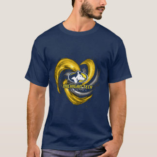 michigan tech dieren hart husky vintage t-shirt