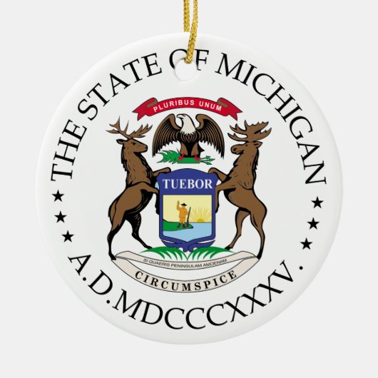 Michigan-teken Keramisch Ornament (Voorkant)