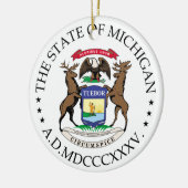 Michigan-teken Keramisch Ornament (Links)