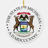Michigan-teken Keramisch Ornament (Achterkant)