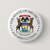 Michigan-teken Ronde Button 5,7 Cm (Voorkant)