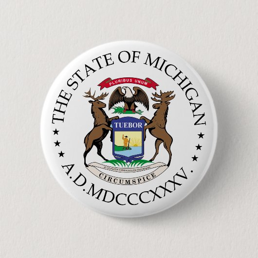 Michigan-teken Ronde Button 5,7 Cm (Voorkant)