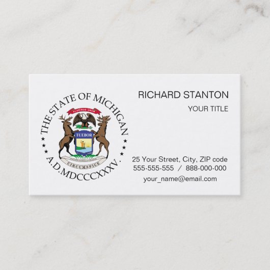 Michigan-teken Visitekaartje (Voorkant)