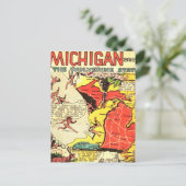 Michigan the Wolverine State Briefkaart (Staand voorkant)