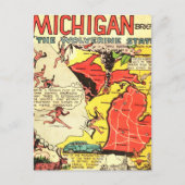 Michigan the Wolverine State Briefkaart (Voorkant)