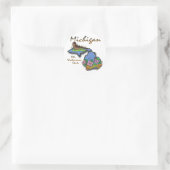 Michigan The Wolverine State Robin Apple Ronde Sticker (Tas)
