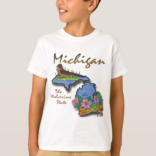 Michigan The Wolverine State Robin Apple T-shirt (Voorkant)