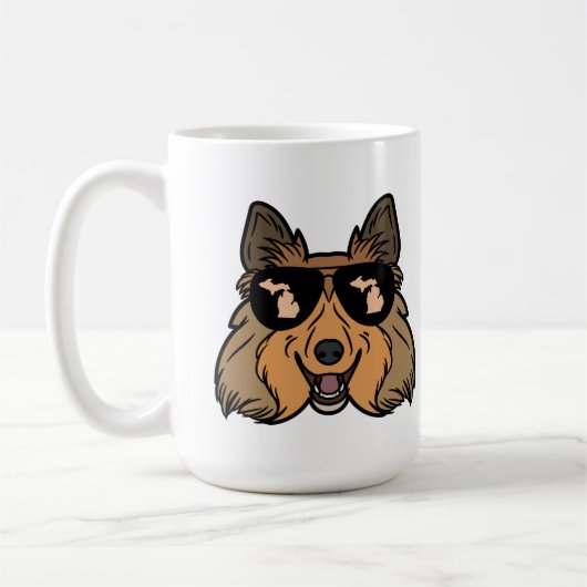 Michigan Theme koffie mok - Sheltie Sheepdog (Links)