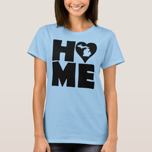 Michigan Thuis Hart Staat T-Shirt Tees (Voorkant)