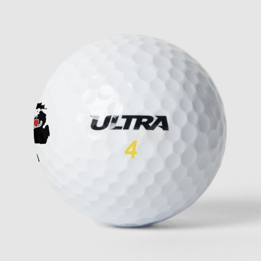 Michigan thuis is waar het hart ligt golfballen (Logo)
