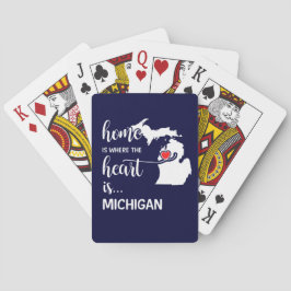 Michigan thuis is waar het hart ligt pokerkaarten