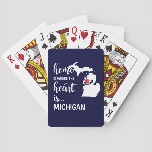 Michigan thuis is waar het hart ligt pokerkaarten (Achterkant)