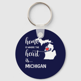 Michigan thuis is waar het hart ligt sleutelhanger