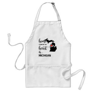 Michigan thuis is waar het hart ligt standaard schort