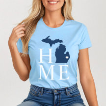 Michigan Thuis Navy Blauwe Aangepaste Hart Stad Ma