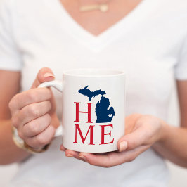 Michigan Thuis Rood Wit Blauw Staat Hart Koffiemok