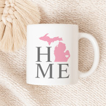 Michigan Thuis Roze en Grijs Hart van de Staat