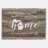 Michigan Thuis Staat Persoonlijke Rustieke Houten  Deken (Voorkant)