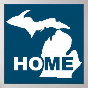 Michigan Thuis Weg Van Poster Staat Bord