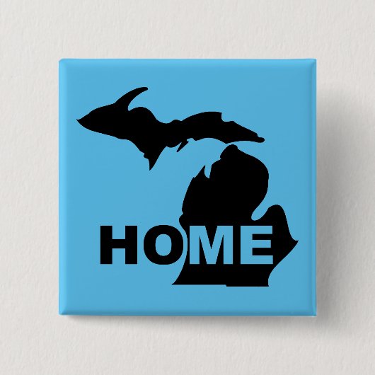 Michigan Thuis Weg Van Staat Knop Badge Speld Vierkante Button 5,1 Cm (Voorkant)