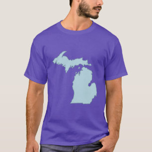 Michigan Thuisstaat Omtrek Blauw Oversized T-shirt