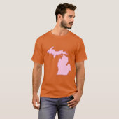 Michigan Thuisstaat Roze T-shirt (Voorkant volledig)